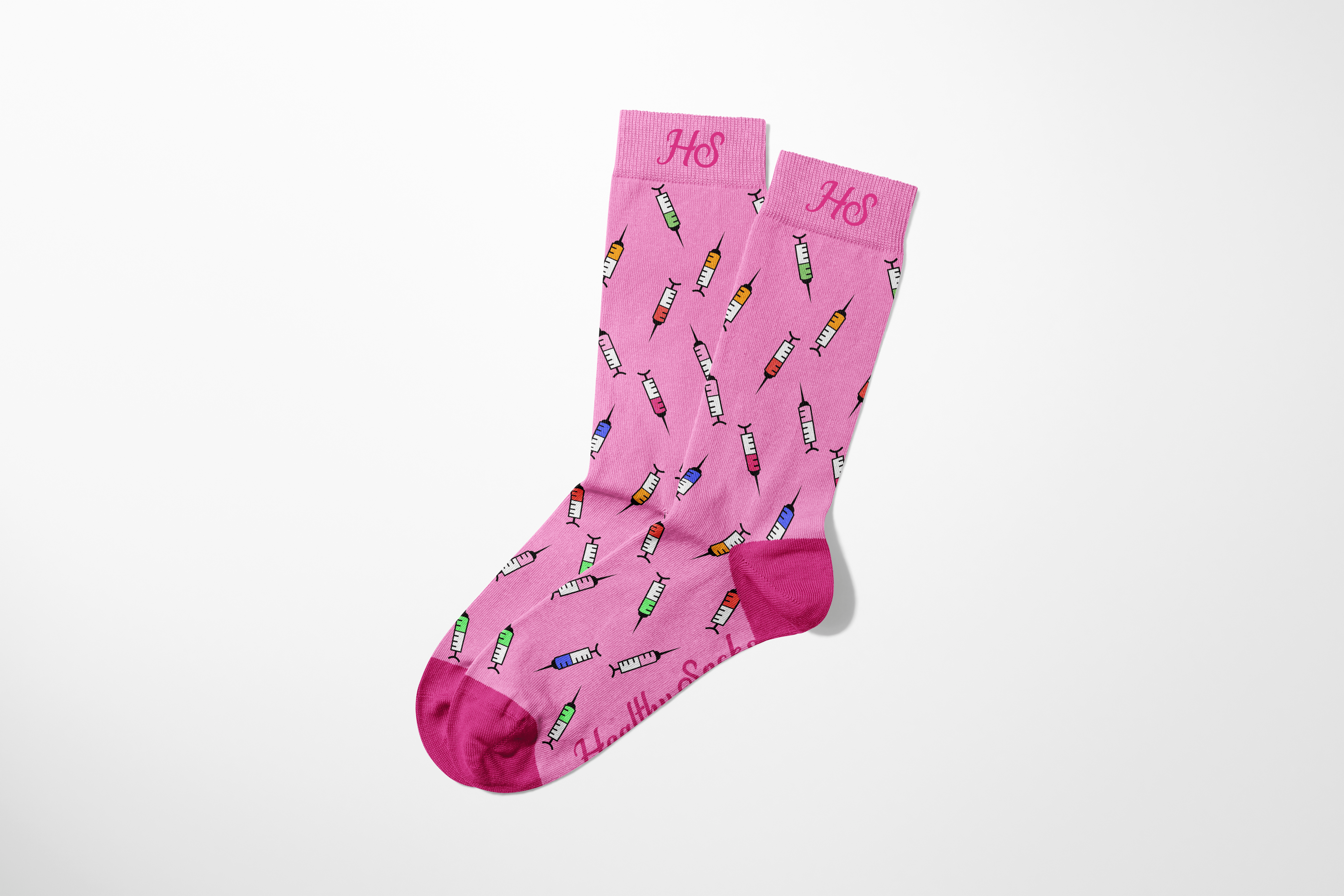 Spritzen-Socken – Pink Edition