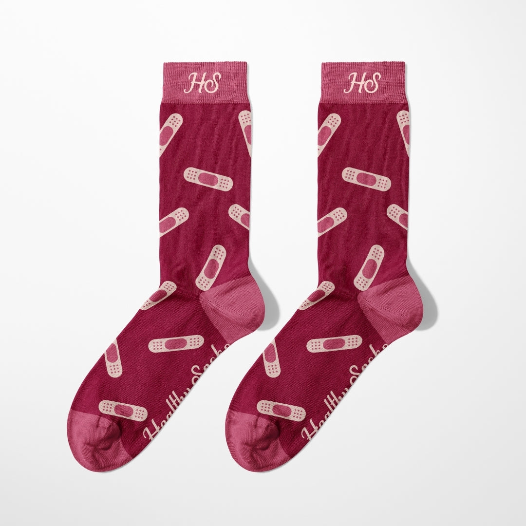 Pflaster-Socken – Rosa Edition