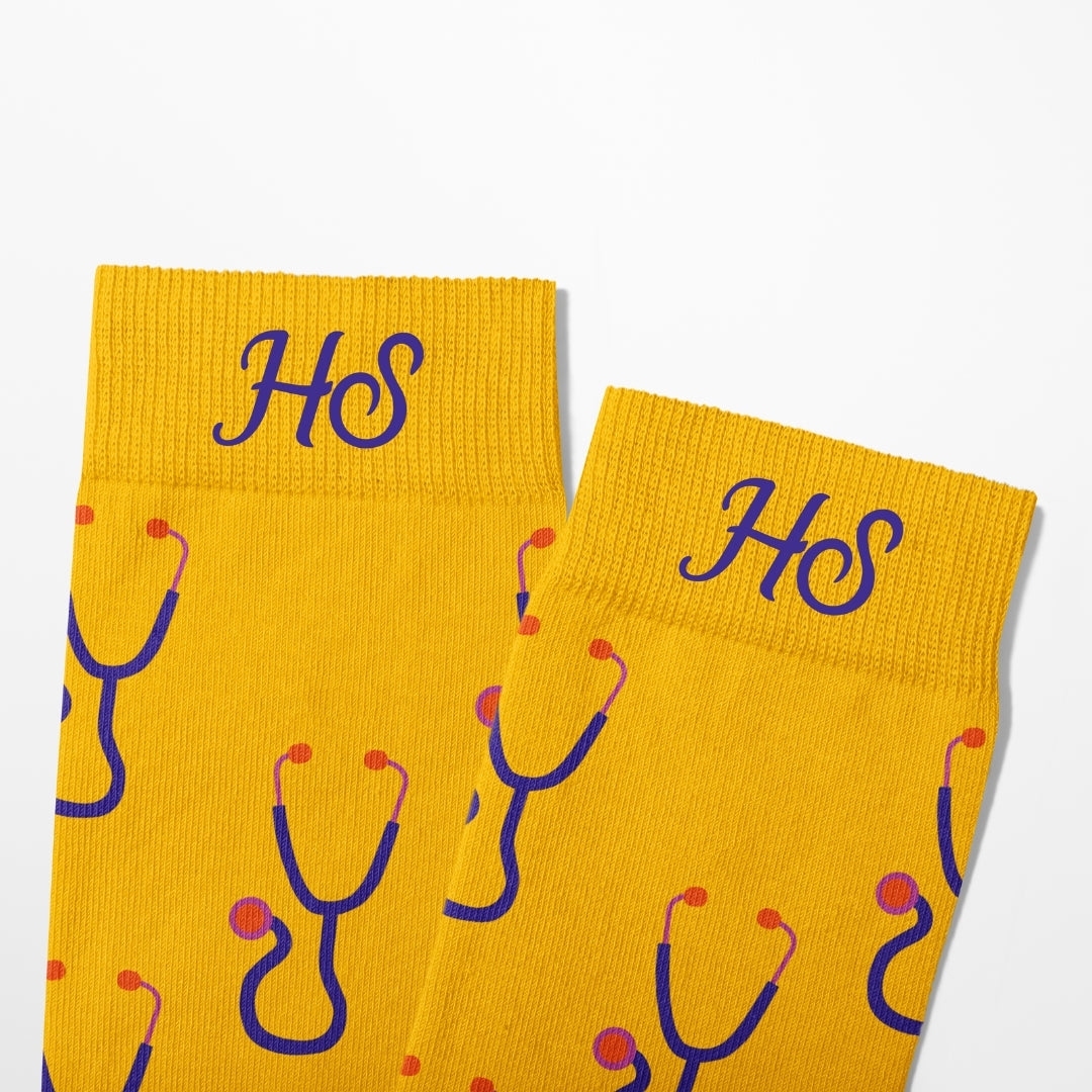 Stethoskop-Socken – Gelbe Edition
