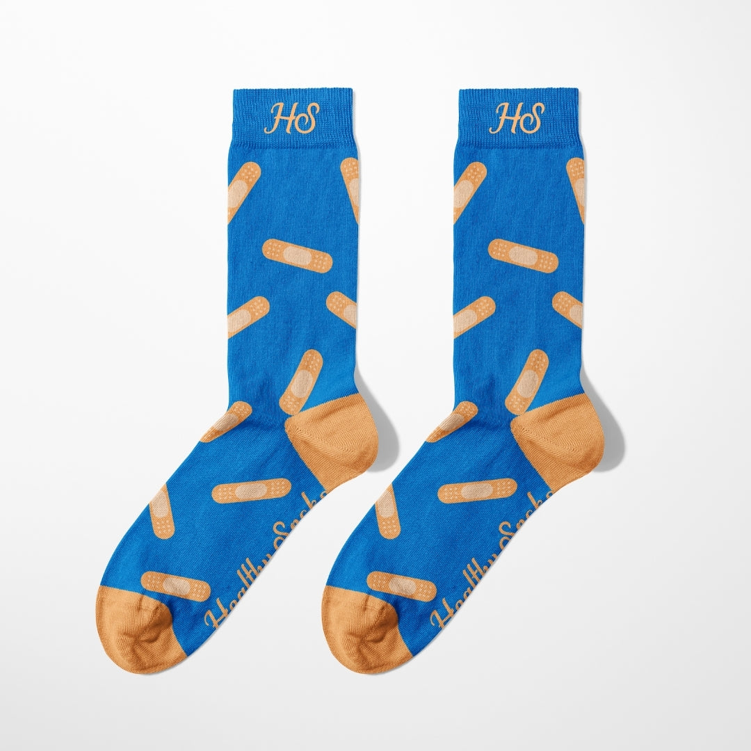 Pflaster-Socken – Blaue Edition