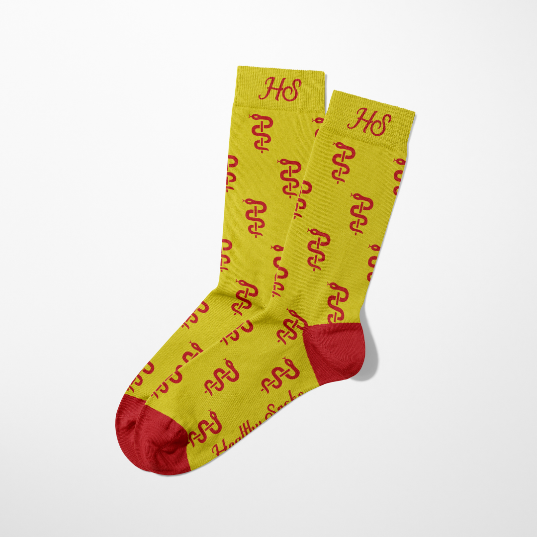 Äskulapstab-Socken – Gelbe Edition